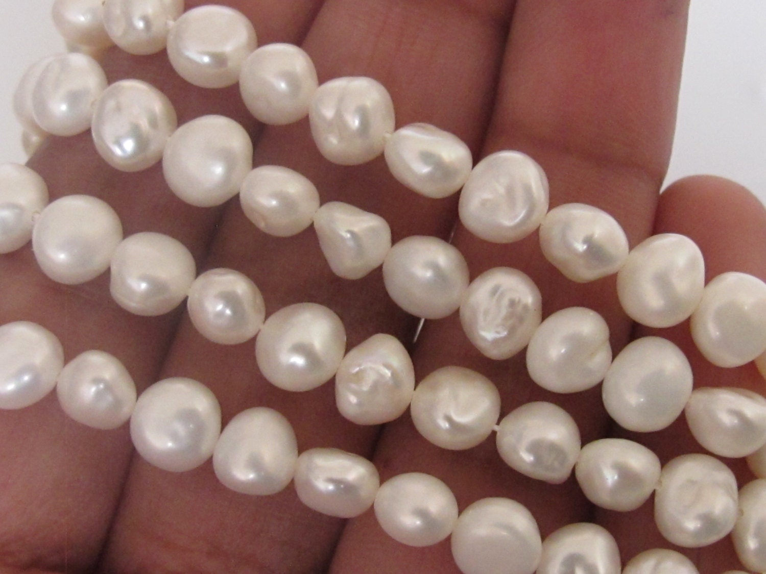 Full strand-Natural freshwater cultured cultured pearl s Full strand12 inches - PL014