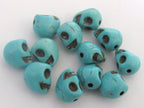 Blue Howlite turquoise skull beads - 10 beads - GM255