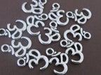 20 Charms - Silver tone yoga meditation om metal charms beads - BD459