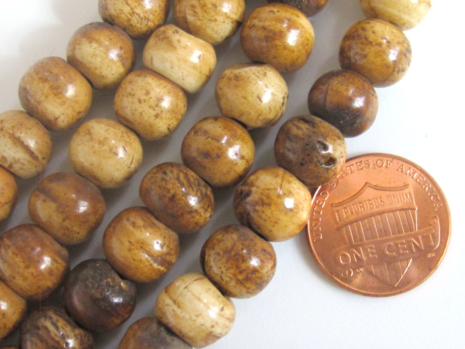 10 beads rustic brown color Thick Tibetan recycled cattle bone beads supply 10 mm size Nepal beads ML016
