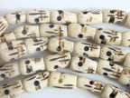 10 Beads - Tibetan skull shape cattle recycled cattle bone beads supply - ML017C