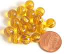 10 Beads-Tibetan om mantra etched honey golden color quartz beads 8 mm - GM260
