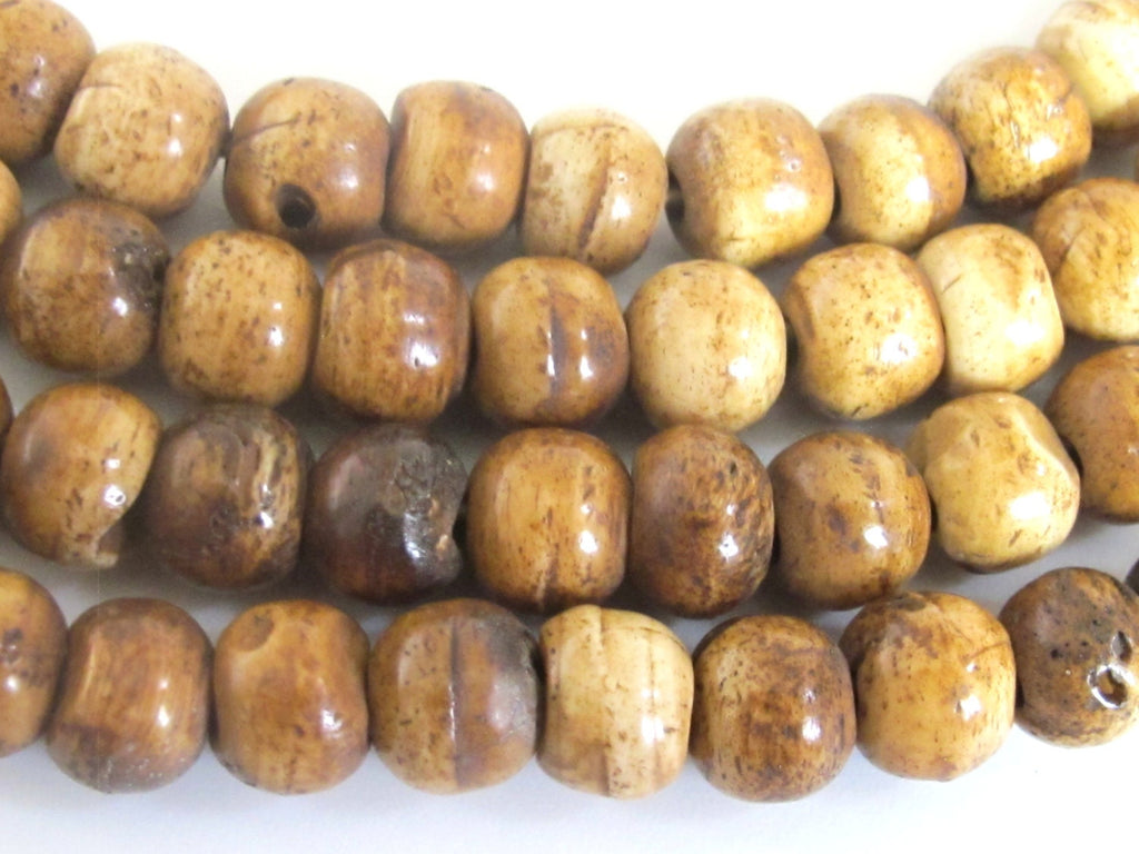 10 beads rustic brown color Thick Tibetan recycled cattle bone beads supply 10 mm size Nepal beads ML016