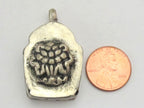 Tibetan silver ashtamangala Lotus flower symbol Ghau prayer box amulet pendant - PM178G