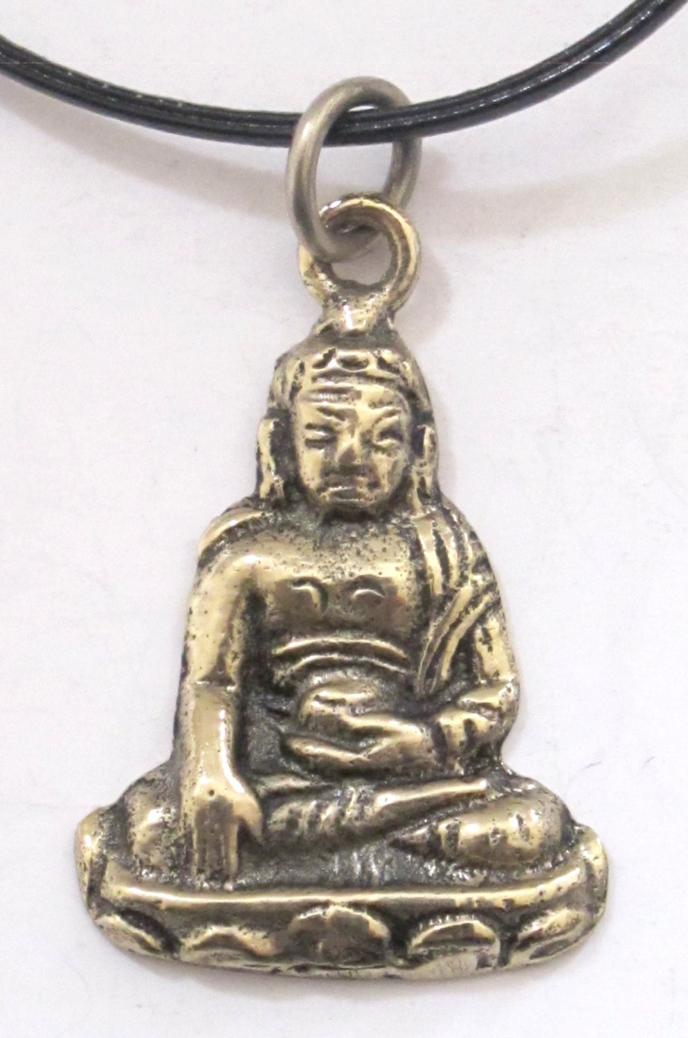Tibetan brass Buddha charm pendant from Nepal - CP031D