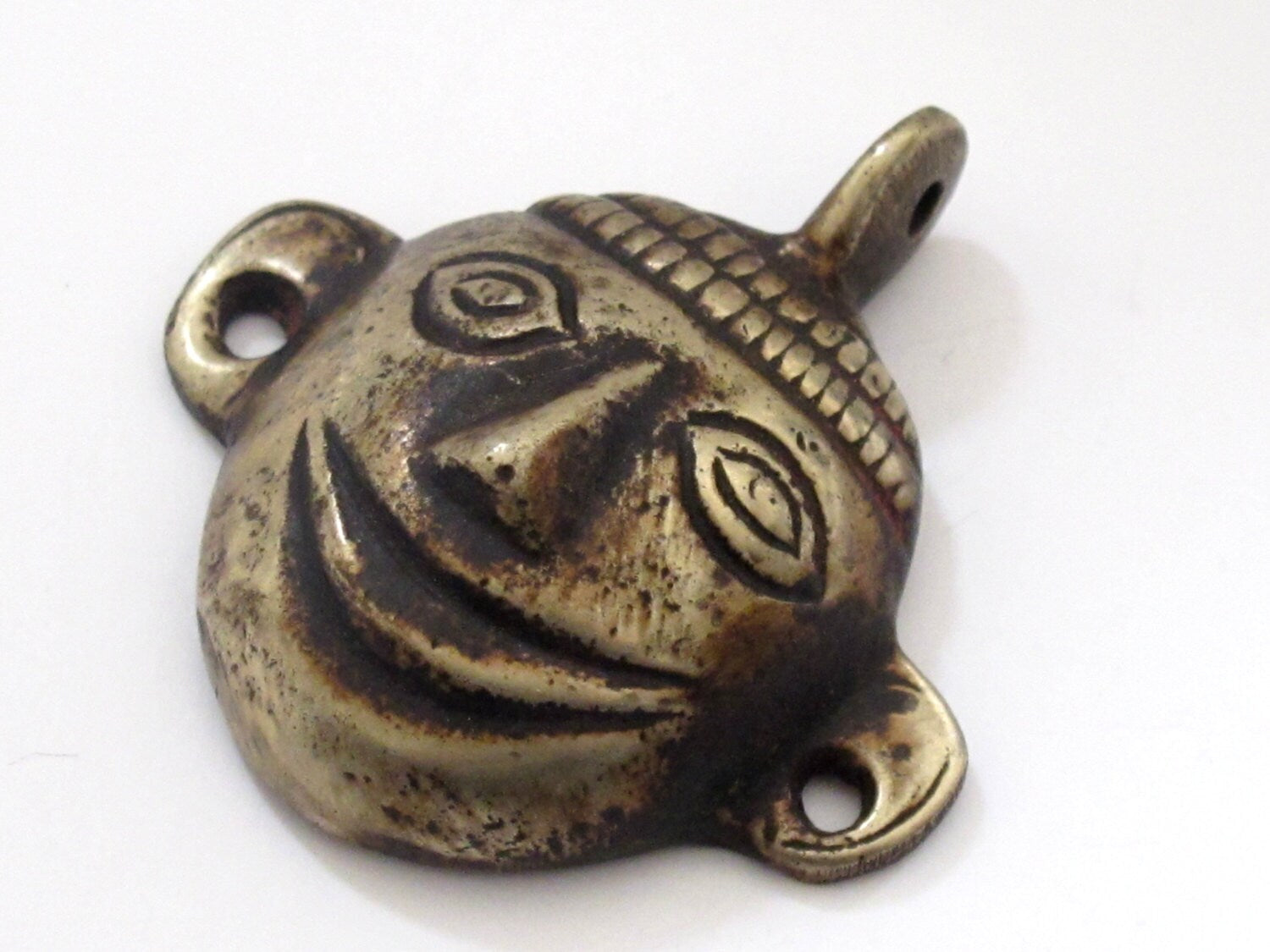 Tribal naga headhunter Brass pendant from Nepal - PM189