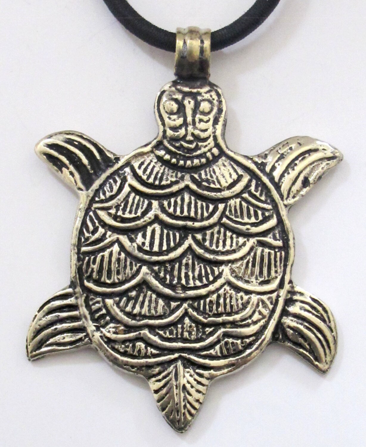 Gorgeous Large size Tibetan antiqued silver finish Turtle pendant Nepal - PM190