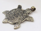Gorgeous Large size Tibetan antiqued silver finish Turtle pendant Nepal - PM190