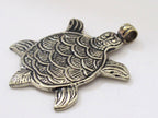 Gorgeous Large size Tibetan antiqued silver finish Turtle pendant Nepal - PM190