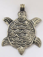 Gorgeous Large size Tibetan antiqued silver finish Turtle pendant Nepal - PM190