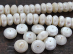 20 BEADS - Natural freshwater cultured cultured pearl rondelle shape beads - PL017