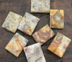 2 BEADS - Natural Crazy lace agate tile beads - GM264