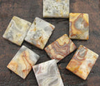 2 BEADS - Natural Crazy lace agate tile beads - GM264