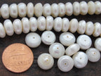 20 BEADS - Natural freshwater cultured cultured pearl rondelle shape beads - PL017