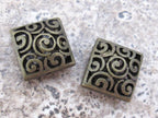 2 BEADS - Brass cut spiral filigree design beads - BD506