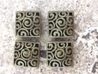 2 BEADS - Brass cut spiral filigree design beads - BD506