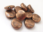 10 beads - Rustic look copper finish flat disc metal beads - BD507