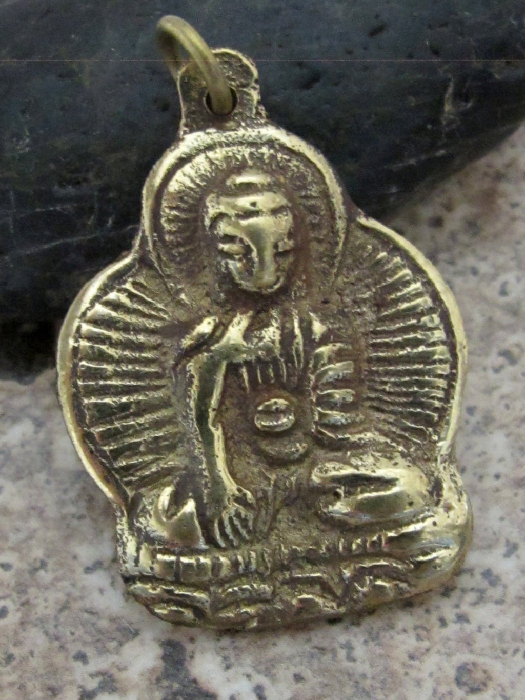 Tibetan solid Brass Buddha pendant - CP039