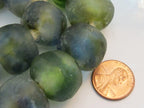 4 BEADS - 20 mm to 23 mm size Large thick recycled peacock blue green african glass beads - AB001