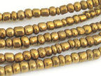 1 FULL STRAND 24 inches long - Ghana gold brass color african glass beads - 175 plus beads - AB003