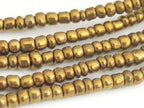 1 FULL STRAND 24 inches long - Ghana gold brass color african glass beads - 175 plus beads - AB003