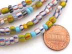 50 BEADS - Mix african Ghana Glass beads small tiny glass beads 3 to 4 mm - AB015