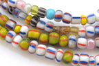 50 BEADS - Mix african Ghana Glass beads small tiny glass beads 3 to 4 mm - AB015