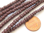 50 BEADS - Xtra Small size Tiny Ghana earthy brown color african Glass beads - AB013