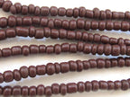 50 BEADS - Xtra Small size Tiny Ghana earthy brown color african Glass beads - AB013