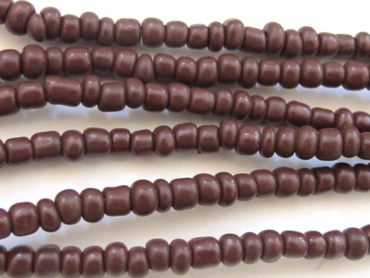 50 BEADS - Xtra Small size Tiny Ghana earthy brown color african Glass beads - AB013