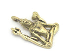 Hindu Lord Shiva seated with trident and dumru brass pendant - CP041 custom design copyright Nepalbeadshop