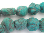 Thick Tibetan turquoise nugget gemstone beads from Nepal - 1 Bead - GM271