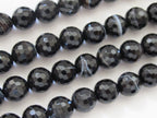 10 BEADS - Gorgeous microfaceted black brown 8 mm size banded agate beads - GM272