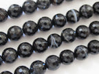 10 BEADS - Gorgeous microfaceted black brown 8 mm size banded agate beads - GM272