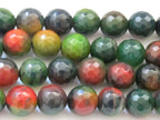 10 BEADS - 10 mm size Microfaceted Forest Green agate beads - GM274