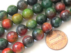 10 BEADS - 10 mm size Microfaceted Forest Green agate beads - GM274