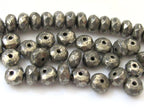 Faceted Natural Pyrite gemstone beads 6 mm wide x 4 mm Rondelle shape -10 beads - GM275