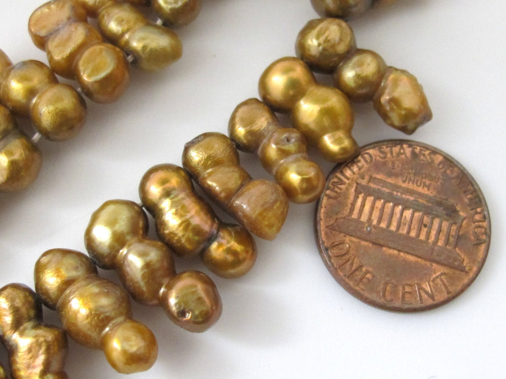 20 BEADS - Natural Freshwater Biwa Pearl Stick beads - PL020