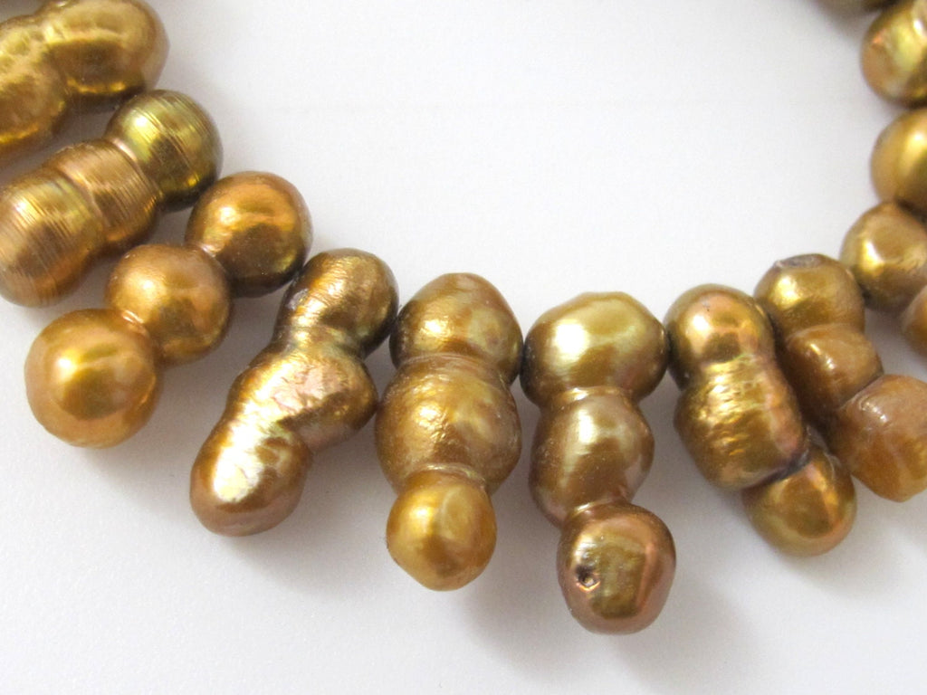 20 BEADS - Natural Freshwater Biwa Pearl Stick beads - PL020