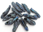 10 beads freshwater Biwa pearl stick shape beads Peacock grey blue - PL021