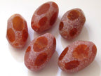 1 bead - Large thick Agate gemstone faceted focal bead - GM292