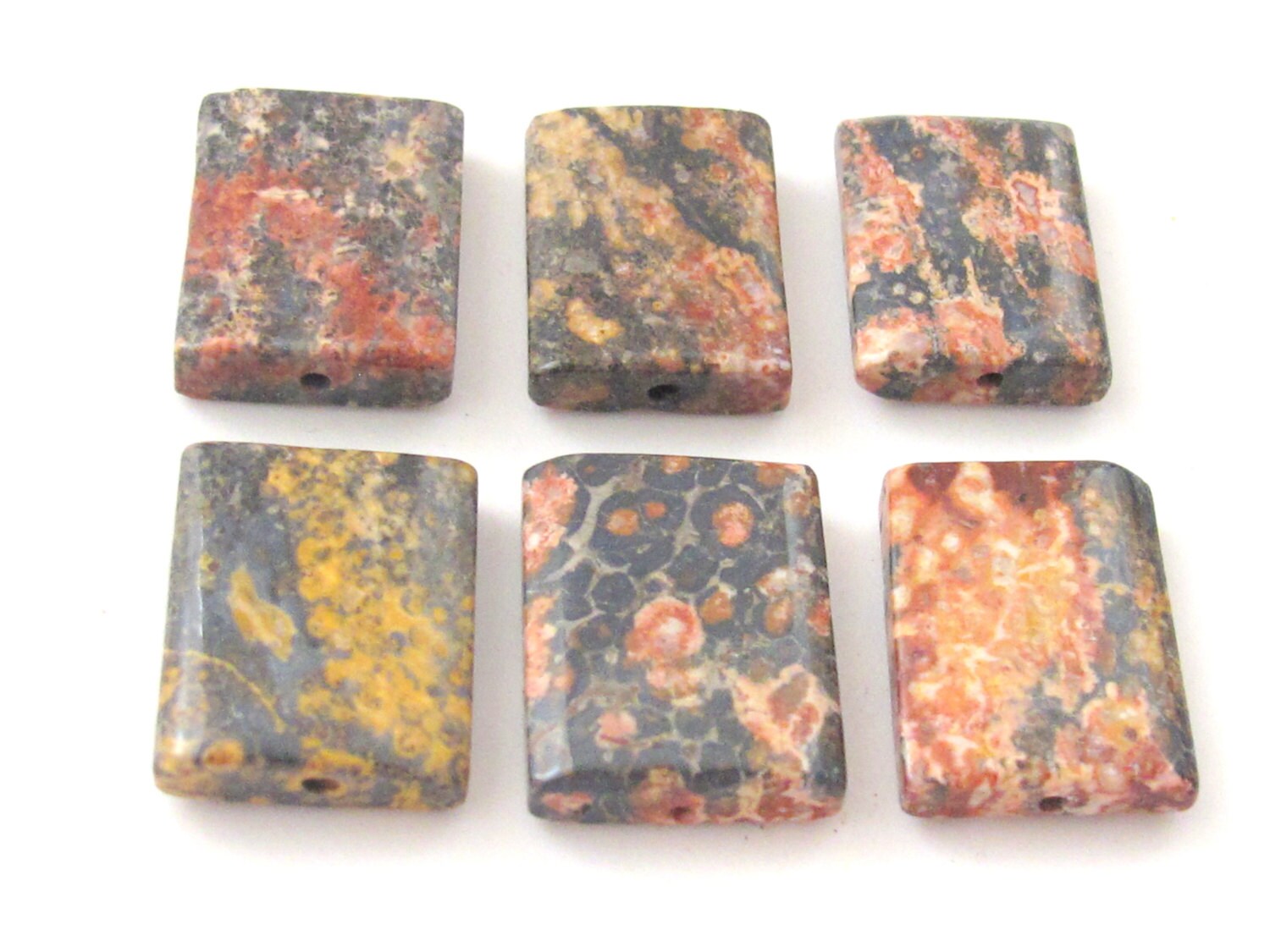 Gorgeous Jasper column shape tiles gemstone beads 20 mm - 4 beads - GM250