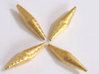 Ethnic Gold color plated long bicone beads - 1 bead - BD562A