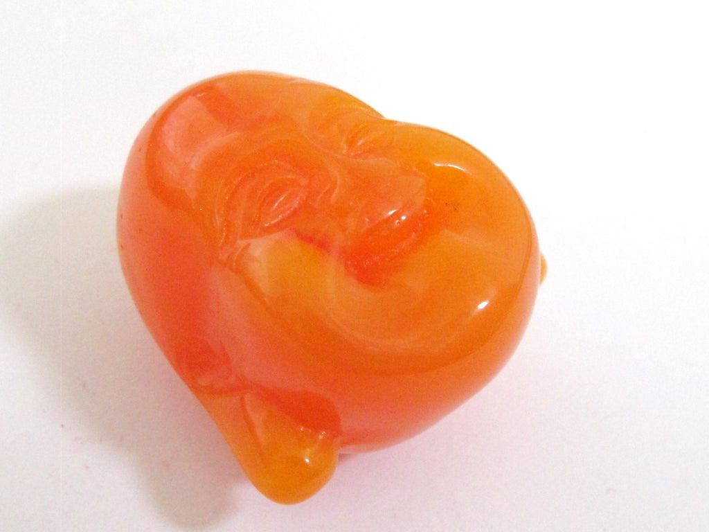 Large bold size yellow tone happy smiling Buddha focal pendant bead - BD561A