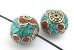 1 BEAD - Thick rondelle nepalese bead - BD078B