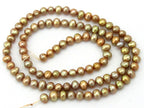 1 Full Strand - Small size Champagne golden genuine freshwater pearls good quality - PL027