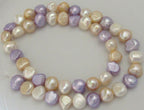 1 Full Strand - Lilac champagne and white color genuine freshwater potato pearls 16 inches - PL023