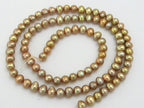 1 Full Strand - Small size Champagne golden genuine freshwater pearls good quality - PL027