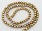 1 Full Strand - Small size Champagne golden genuine freshwater pearls good quality - PL027