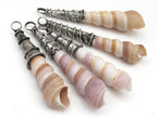Ethnic capped bail turitella shell pendant - 1 piece - SP033B